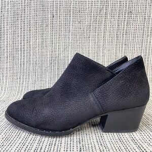 Antonio‎ Melani Black Leather Ankle Booties Sz 10 Heel Minimalist Western Basics
